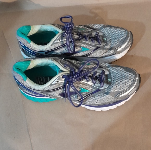 Brooks Women's Ghost 7 Running Shoes Gray/ Green /Purple Size 9.5 - Picture 2 of 7